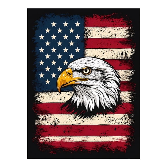 Diamond Art Kit for Adults, Flag Eagle Head Diamond Painting for Adults Beginners, 5D DIY Diamond Art Painting Kits, Colorful Diamond Painting Craft for Home Decor 12x16