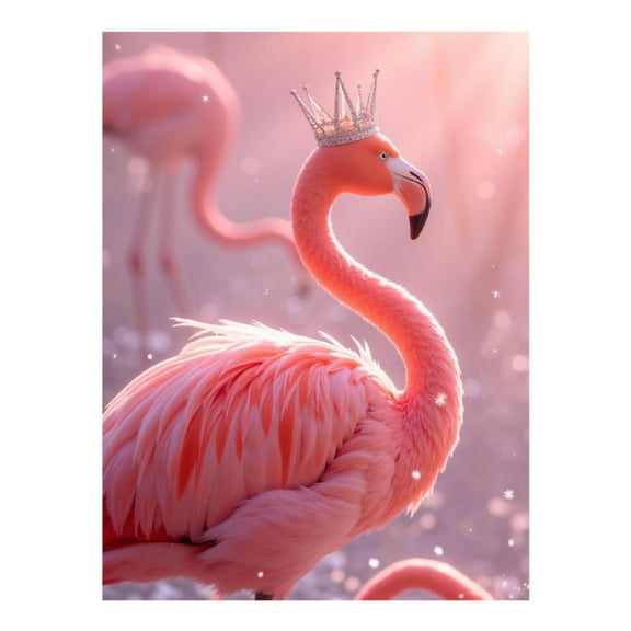 Diamond Art Kit for Adults, Flamingo Crowned Elegance Fantasy Diamond Painting for Adults Beginners, 5D DIY Diamond Art Painting Kits, Colorful Diamond Painting Craft for Home Decor 12x16