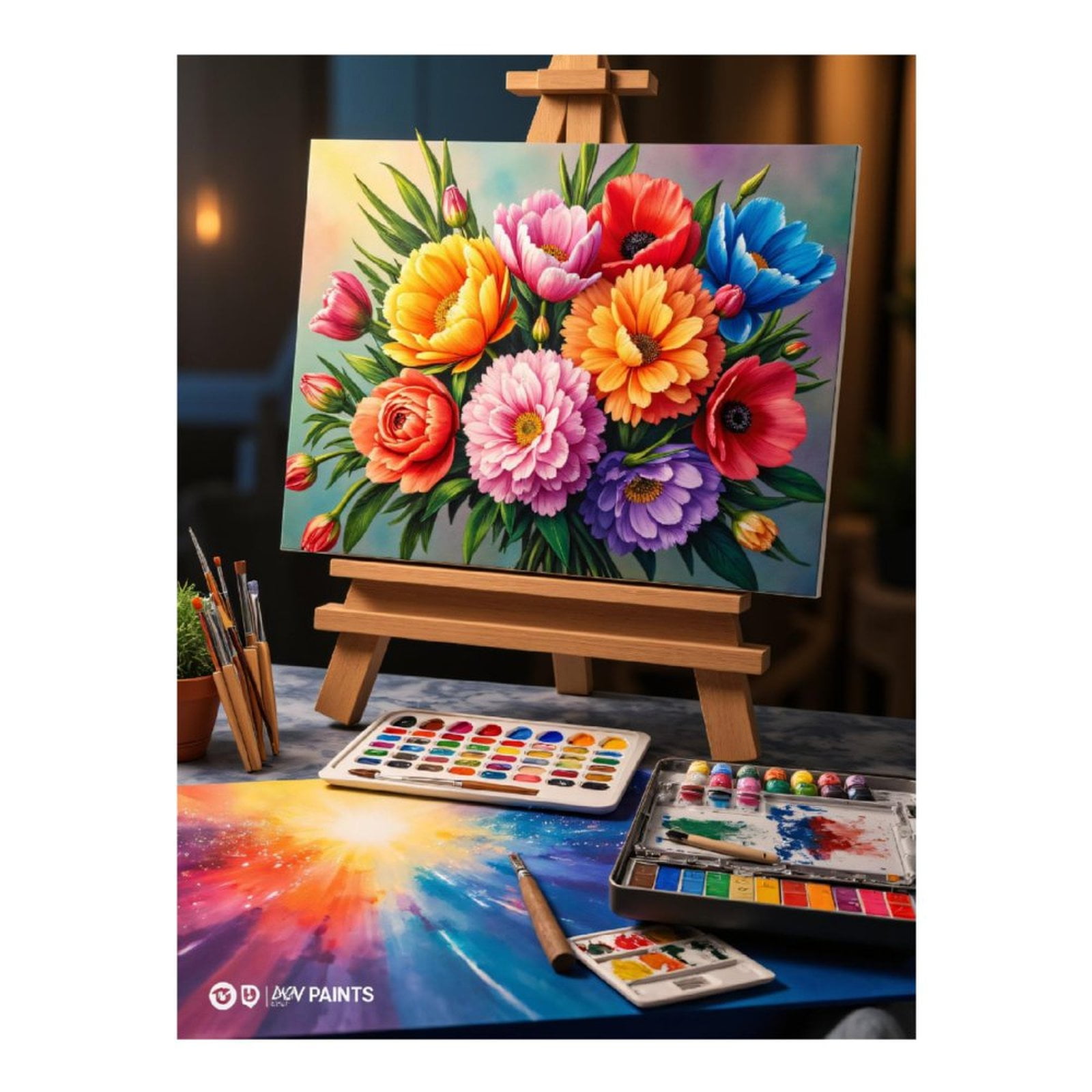 Diamond Art Kit for Adults, Floral Painting Art Supplies Canvas Diamond Painting for Adults Beginners, DIY Diamond Art Painting Kits, 5D Diamond Painting Crafts for Home Decor 12x16 Frameless