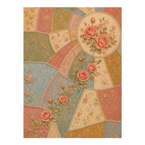 Diamond Art Kit for Adults, Floral Patch Quilt Diamond Painting for Adults Beginners, 5D DIY Diamond Art Painting Kits, Colorful Diamond Painting Craft for Home Decor 12x16