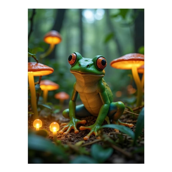 Diamond Art Kit for Adults, Forest Frog Glow Diamond Painting for Adults Beginners, DIY Diamond Art Painting Kits, 5D Diamond Painting Crafts for Home Decor 12x16 Frameless