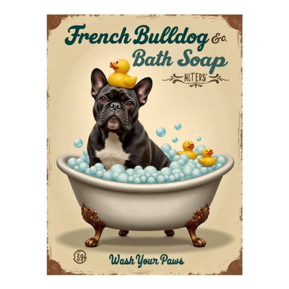 Diamond Art Kit for Adults, French Bathing Dog Bubbles Fun Diamond Painting for Adults Beginners, 5D DIY Diamond Art Painting Kits, Colorful Diamond Painting Craft for Home Decor 12x16