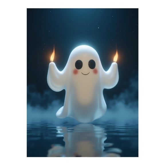 Diamond Art Kit for Adults, Friendly Ghost Glowing Night Sky Diamond Painting for Adults Beginners, 5D DIY Diamond Art Painting Kits, Colorful Diamond Painting Craft for Home Decor 12x16