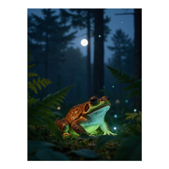 Diamond Art Kit for Adults, Frog Forest Night Scene Diamond Painting for Adults Beginners, 5D DIY Diamond Art Painting Kits, Colorful Diamond Painting Craft for Home Decor 12x16
