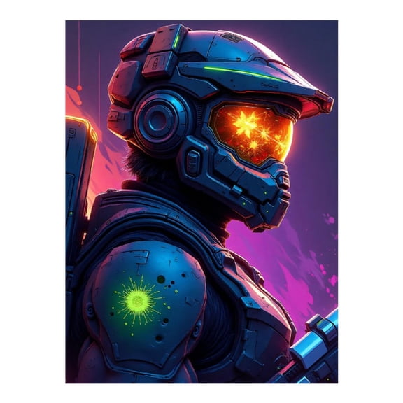 Diamond Art Kit for Adults, Future Cyberpunk Soldier Print No.7 Diamond Painting for Adults Beginners, 5D DIY Diamond Art Painting Kits, Colorful Diamond Painting Craft for Home Decor 12x16