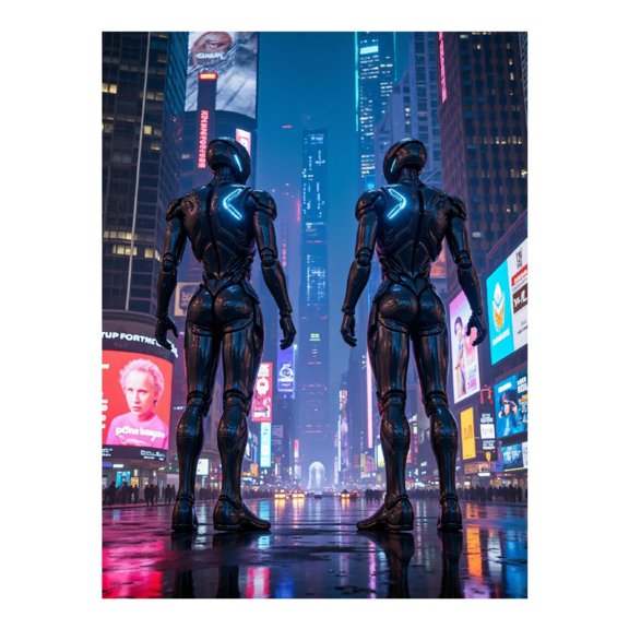 Diamond Art Kit for Adults, Futuristic Cityscape Night Robots Diamond Painting for Adults Beginners, 5D DIY Diamond Art Painting Kits, Colorful Diamond Painting Craft for Home Decor 12x16