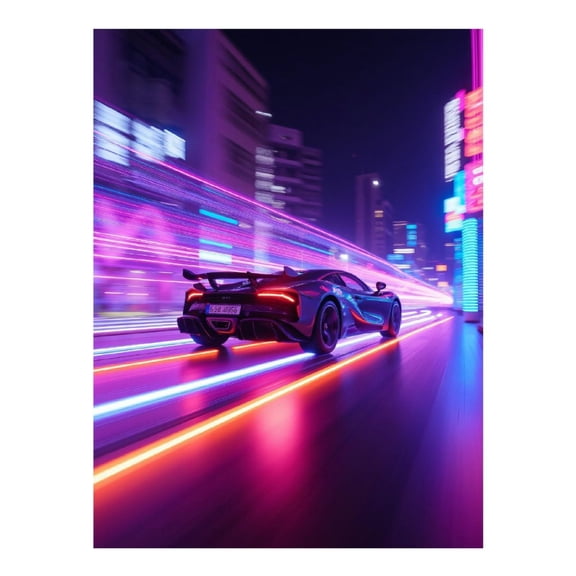 Diamond Art Kit for Adults, Futuristic Speed Neon Cityscape Car Diamond Painting for Adults Beginners, DIY Diamond Art Painting Kits, 5D Diamond Painting Crafts for Home Decor 12x16 Frameless