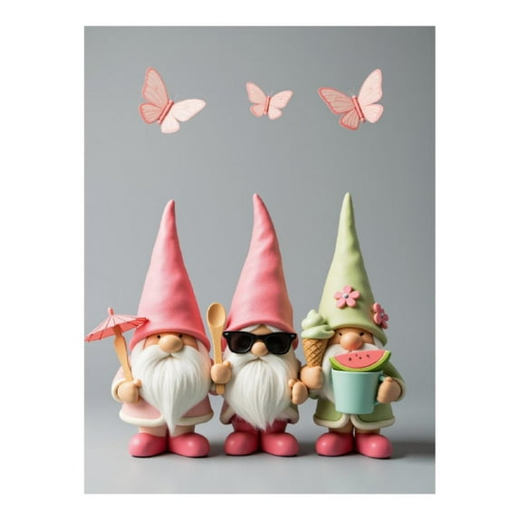 Diamond Art Kit for Adults, Garden Gnomes Butterflies Summer Fun Diamond Painting for Adults Beginners, DIY Diamond Art Painting Kits, 5D Diamond Painting Crafts for Home Decor 12x16 Frameless