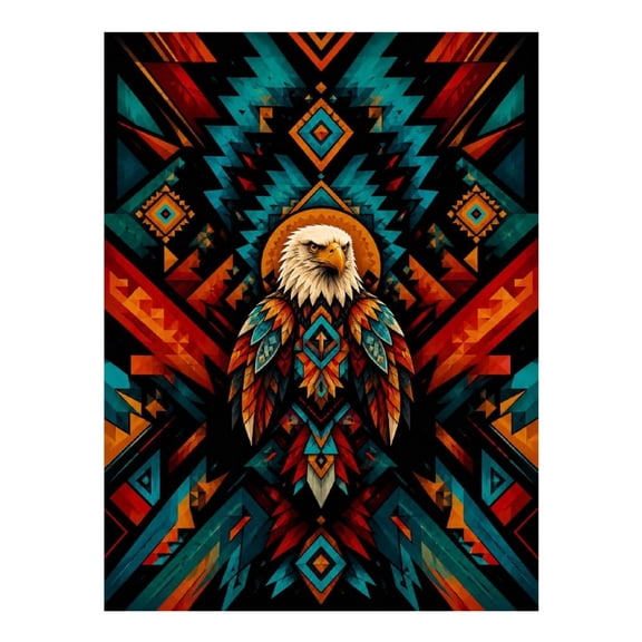 Diamond Art Kit for Adults, Geo Pattern Eagle Diamond Painting for Adults Beginners, 5D DIY Diamond Art Painting Kits, Colorful Diamond Painting Craft for Home Decor 12x16