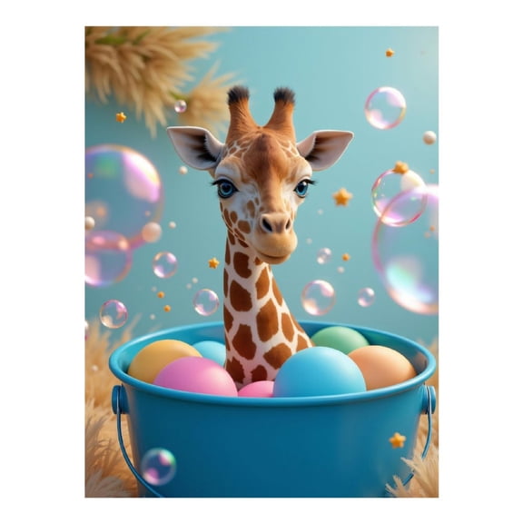 Diamond Art Kit for Adults, Giraffe Pastel Bubbles Scene Diamond Painting for Adults Beginners, DIY Diamond Art Painting Kits, 5D Diamond Painting Crafts for Home Decor 12x16 Frameless