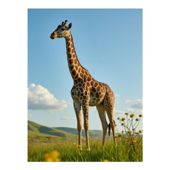 Diamond Art Kit for Adults, Giraffe In Sunny Meadow Diamond Painting for Adults Beginners, 5D DIY Diamond Art Painting Kits, Colorful Diamond Painting Craft for Home Decor 12x16