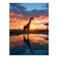 thumbnail image 1 of Diamond Art Kit for Adults, Giraffe Sunset Reflection Serengeti Diamond Painting for Adults Beginners, DIY Diamond Art Painting Kits, 5D Diamond Painting Crafts for Home Decor 12x16 Frameless, 1 of 7