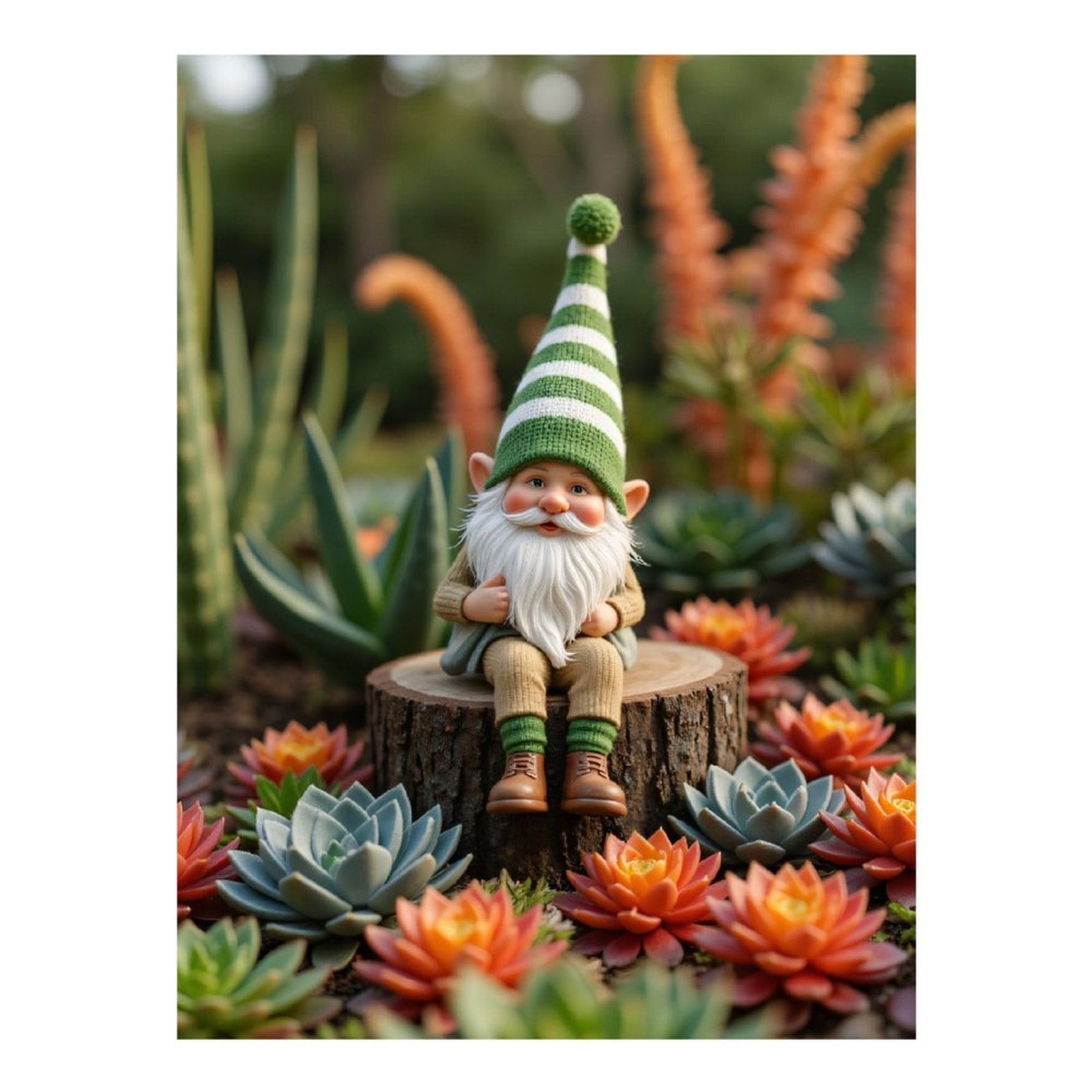 Diamond Art Kit for Adults, Gnome In Succulent Garden Diamond Painting for Adults Beginners, 5D DIY Diamond Art Painting Kits, Colorful Diamond Painting Craft for Home Decor 12x16