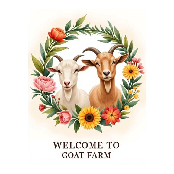 Diamond Art Kit for Adults, Goat Farm Floral Welcome Art Diamond Painting for Adults Beginners, 5D DIY Diamond Art Painting Kits, Colorful Diamond Painting Craft for Home Decor 12x16