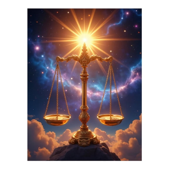 Diamond Art Kit for Adults, Golden Balance Cosmic Sky Diamond Painting for Adults Beginners, DIY Diamond Art Painting Kits, 5D Diamond Painting Crafts for Home Decor 12x16 Frameless