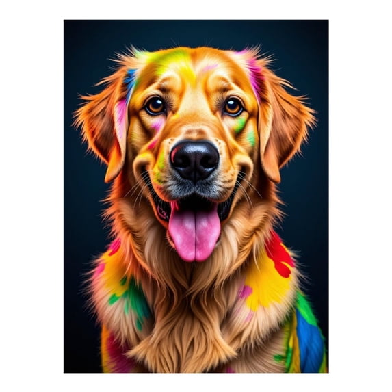 Diamond Art Kit for Adults, Golden Retriever Vivid Colors Diamond Painting for Adults Beginners, 5D DIY Diamond Art Painting Kits, Colorful Diamond Painting Craft for Home Decor 12x16