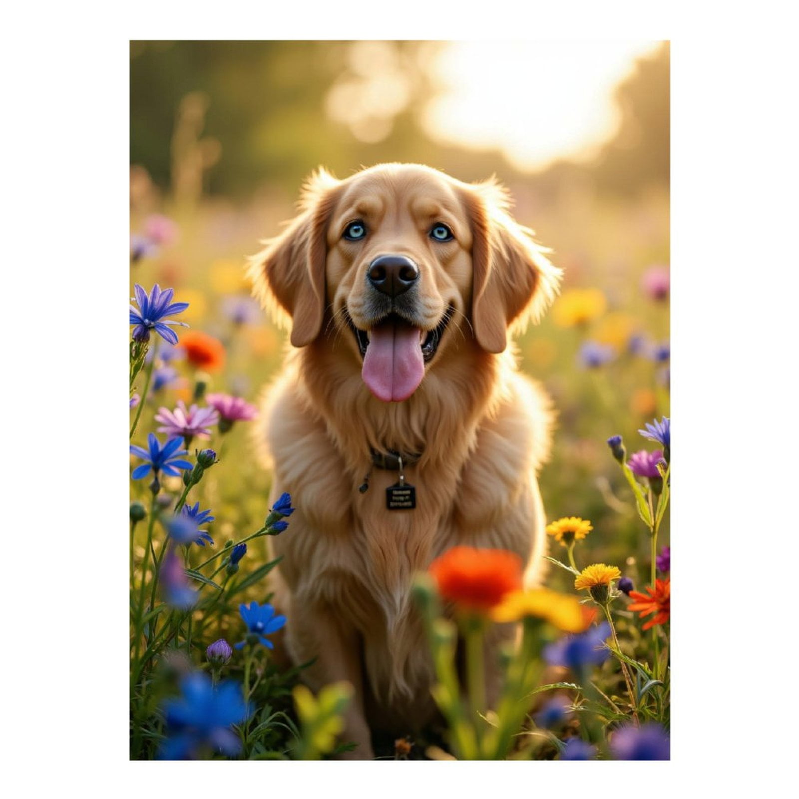 Golden Retriever Diamond Painting Kit - 12x16 Inch 5D DIY Art For Adults & Beginners