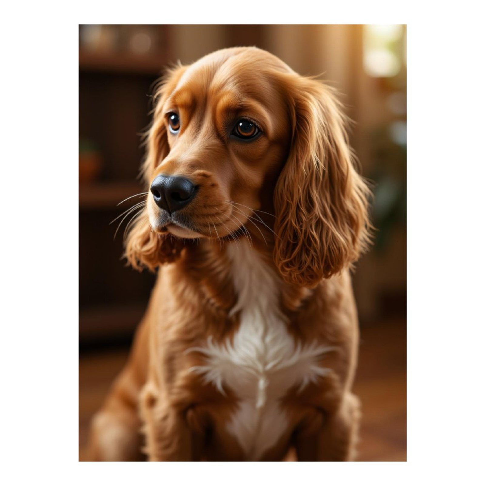 Diamond Art Kit for Adults, Golden Spaniel Portrait Indoors Diamond Painting for Adults Beginners, DIY Diamond Art Painting Kits, 5D Diamond Painting Crafts for Home Decor 12x16 Frameless