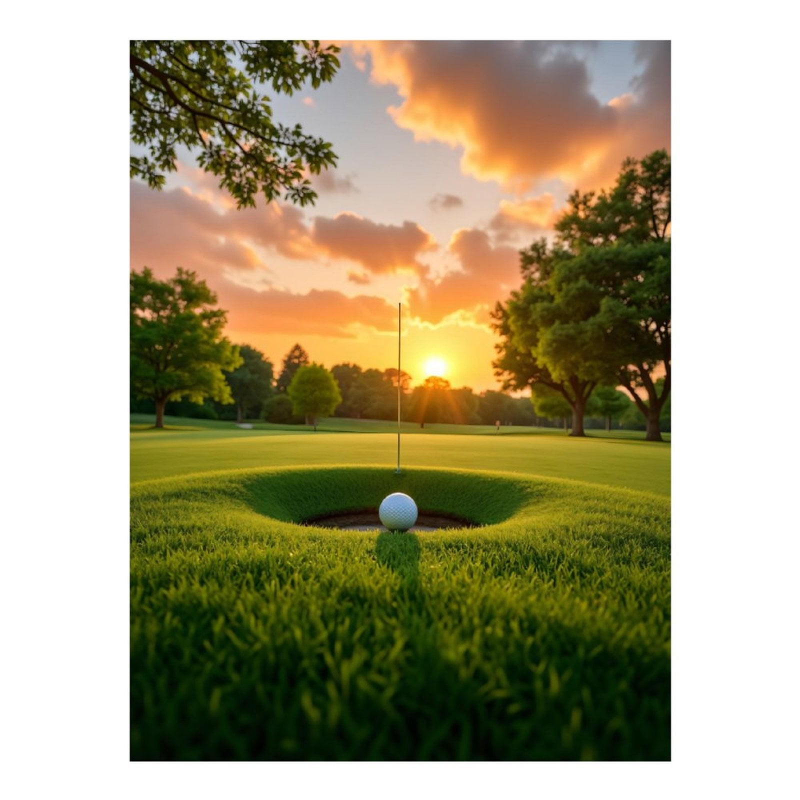 Diamond Art Kit for Adults, Golf Ball At Sunset Hole Diamond Painting for Adults Beginners, 5D DIY Diamond Art Painting Kits, Colorful Diamond Painting Craft for Home Decor 12x16