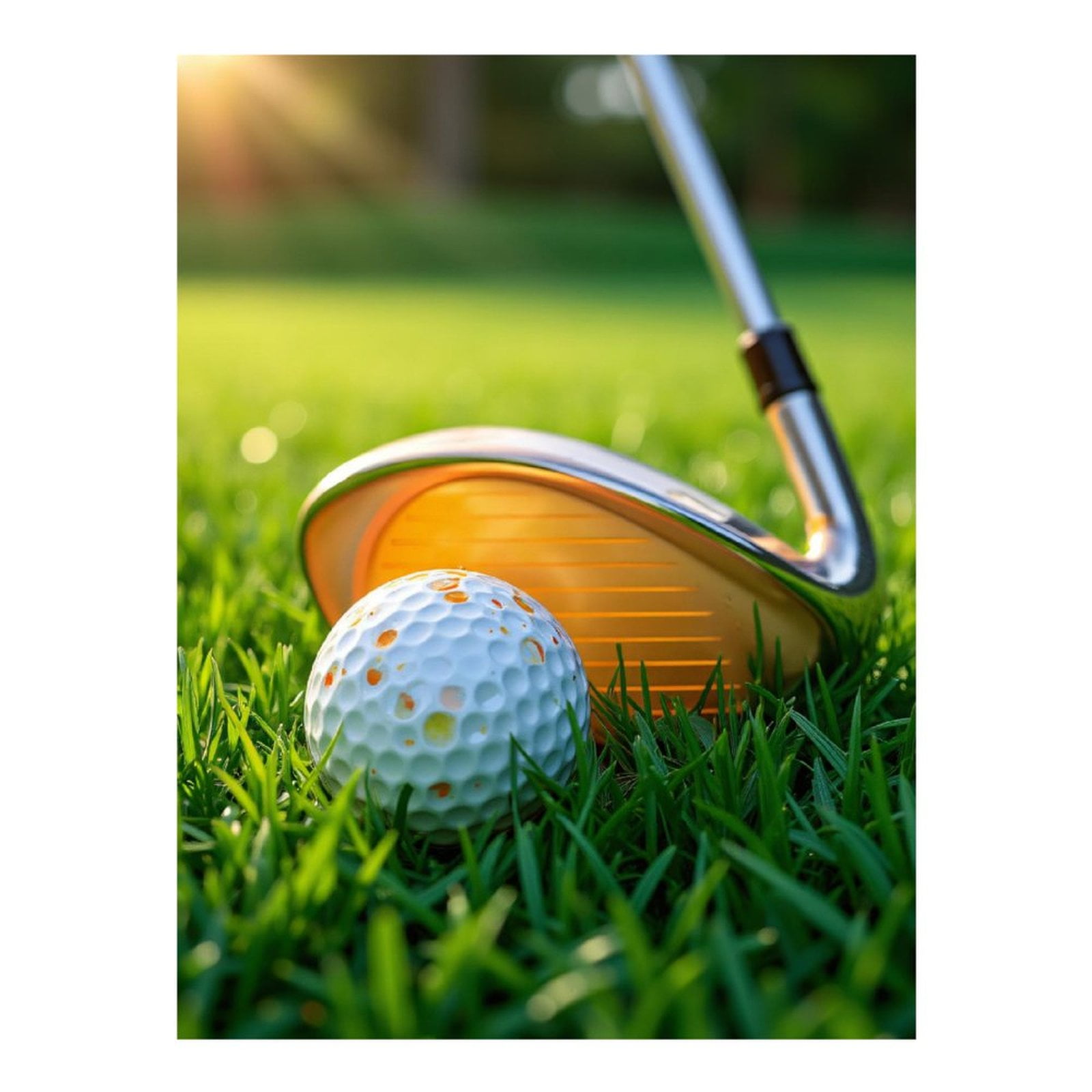 Diamond Art Kit for Adults, Golf Club Ball Sunlit Grass Diamond Painting for Adults Beginners, 5D DIY Diamond Art Painting Kits, Colorful Diamond Painting Craft for Home Decor 12x16