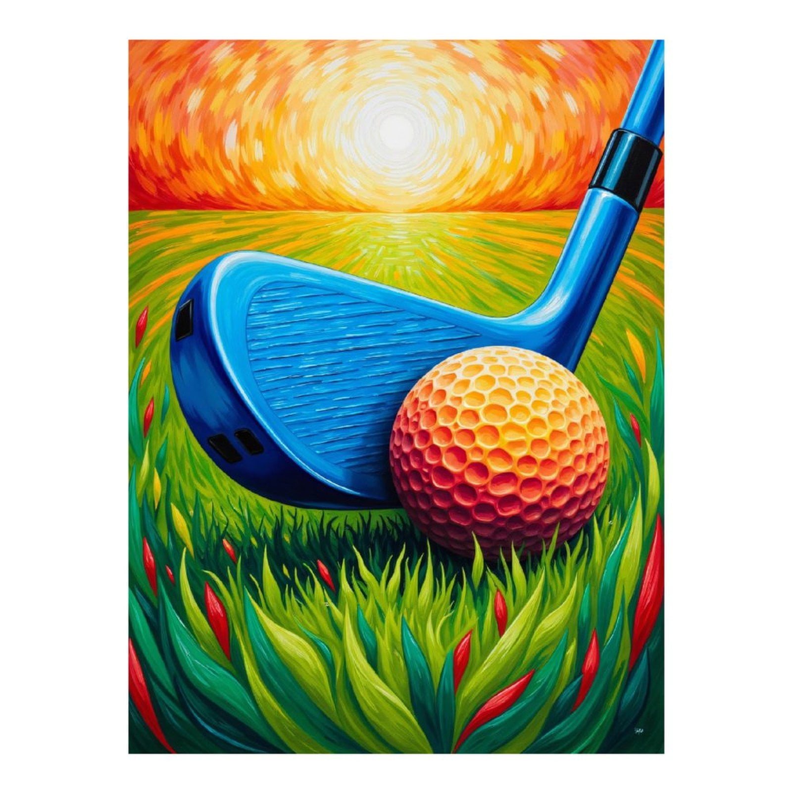 Diamond Art Kit for Adults, Golf Club Sunrise Art Scene Diamond Painting for Adults Beginners, DIY Diamond Art Painting Kits, 5D Diamond Painting Crafts for Home Decor 12x16 Frameless