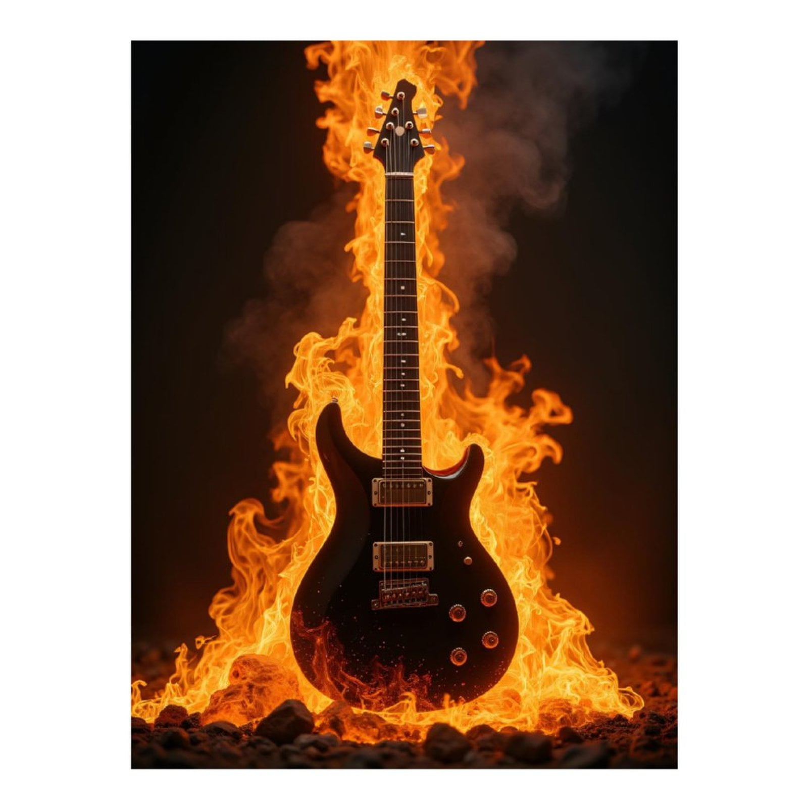 Diamond Art Kit for Adults, Guitar Fire Blaze Rock Music Diamond Painting for Adults Beginners, 5D DIY Diamond Art Painting Kits, Colorful Diamond Painting Craft for Home Decor 12x16