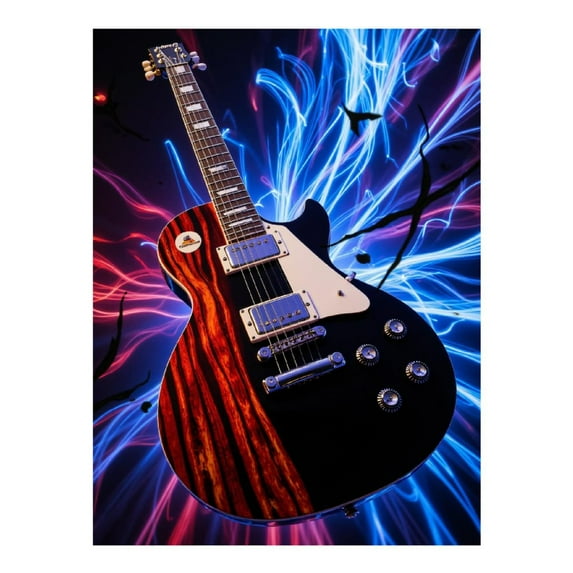 Diamond Art Kit for Adults, Guitar Vibrant Energy Burst Diamond Painting for Adults Beginners, DIY Diamond Art Painting Kits, 5D Diamond Painting Crafts for Home Decor 12x16 Frameless
