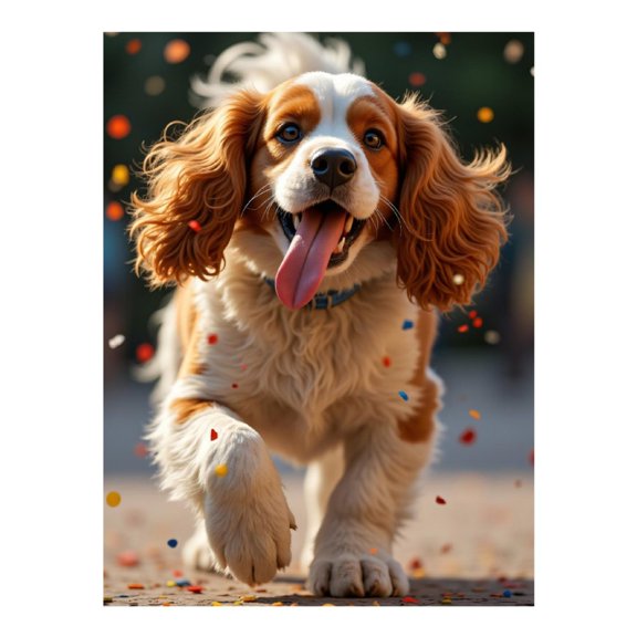 Diamond Art Kit for Adults, Happy Dog With Confetti Fun Diamond Painting for Adults Beginners, DIY Diamond Art Painting Kits, 5D Diamond Painting Crafts for Home Decor 12x16 Frameless