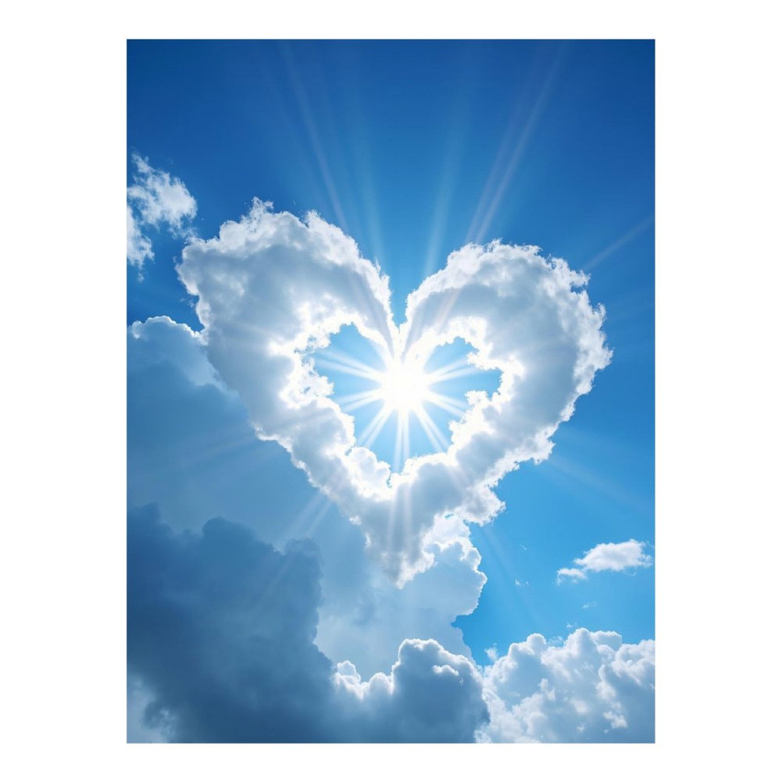 Diamond Art Kit for Adults, Heart Shaped Cloud Sunburst Sky Diamond Painting for Adults Beginners, 5D DIY Diamond Art Painting Kits, Colorful Diamond Painting Craft for Home Decor 12x16