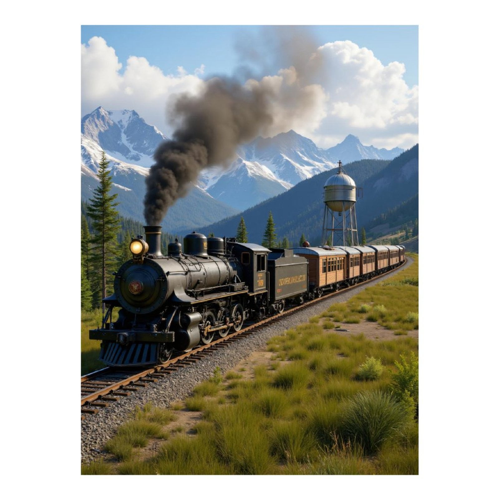 Diamond Art Kit for Adults, Historic Steam Train Scenic Mountains Diamond Painting for Adults Beginners, 5D DIY Diamond Art Painting Kits, Colorful Diamond Painting Craft for Home Decor 12x16