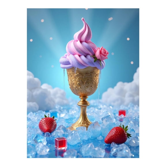 Diamond Art Kit for Adults, Ice Cream Cupcake Fantasy Clouds Diamond Painting for Adults Beginners, DIY Diamond Art Painting Kits, 5D Diamond Painting Crafts for Home Decor 12x16 Frameless