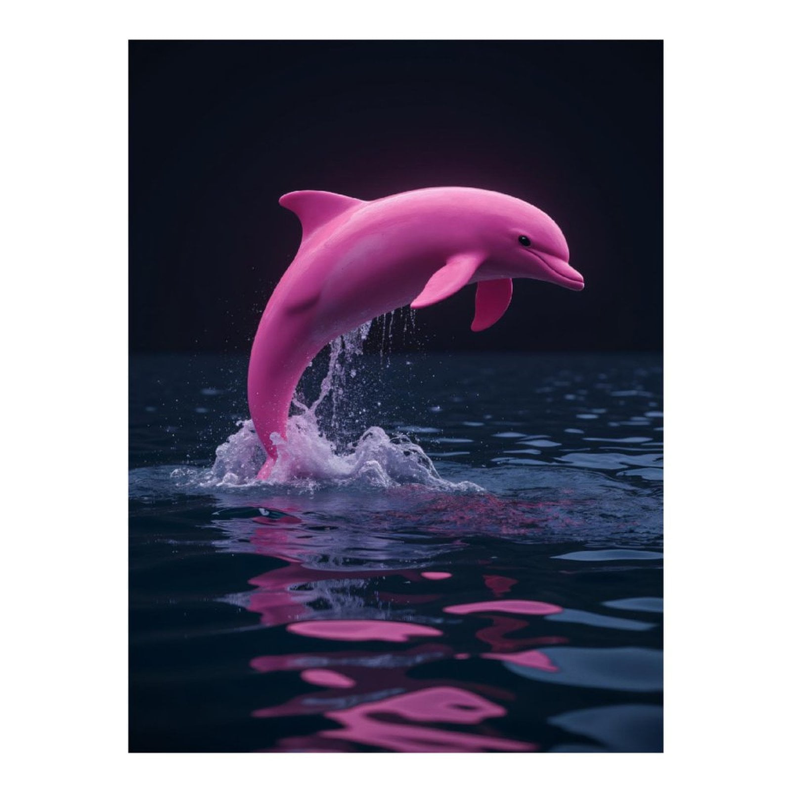 Diamond Art Kit for Adults, Jumping Pink Dolphin Ocean Splash