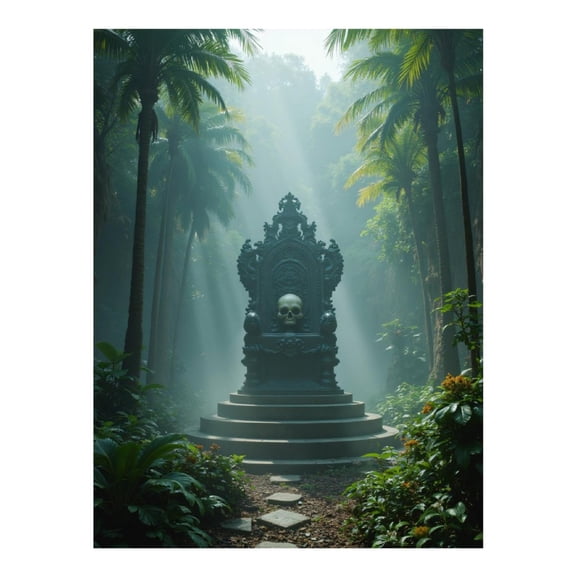 Diamond Art Kit for Adults, Jungle Throne With Skull Forest Light Diamond Painting for Adults Beginners, 5D DIY Diamond Art Painting Kits, Colorful Diamond Painting Craft for Home Decor 12x16