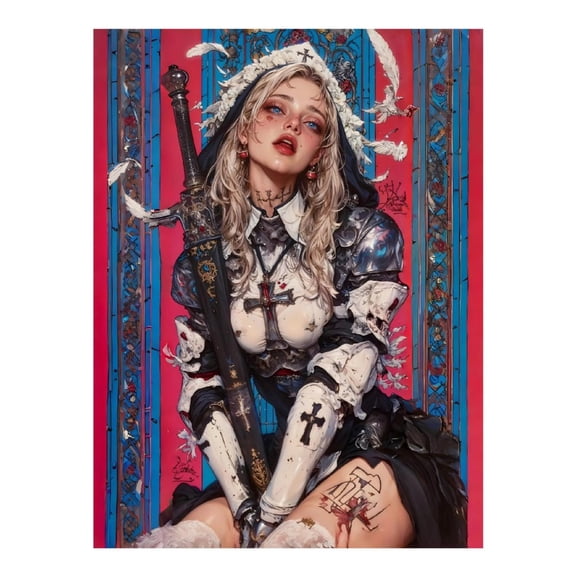 Diamond Art Kit for Adults, Knight Armor Feather Sword Art Diamond Painting for Adults Beginners, 5D DIY Diamond Art Painting Kits, Colorful Diamond Painting Craft for Home Decor 12x16 Frameless