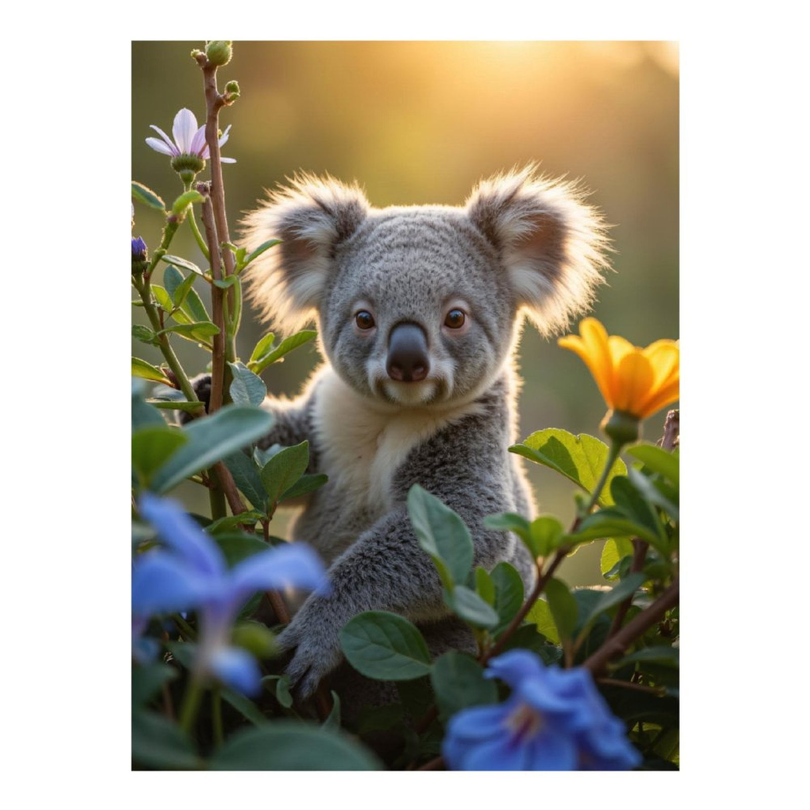 Diamond Art Kit for Adults, Koala Among Blossoms At Sunset Diamond Painting for Adults Beginners, DIY Diamond Art Painting Kits, 5D Diamond Painting Crafts for Home Decor 12x16 Frameless