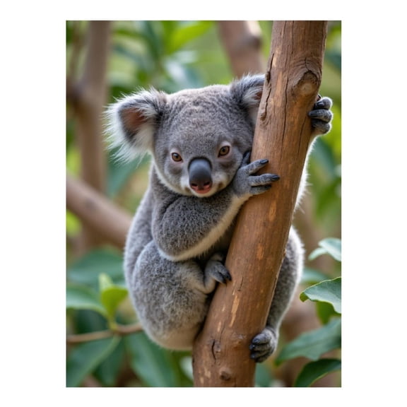 Diamond Art Kit for Adults, Koala Climbing Tree Adorable Wildlife Diamond Painting for Adults Beginners, 5D DIY Diamond Art Painting Kits, Colorful Diamond Painting Craft for Home Decor 12x16