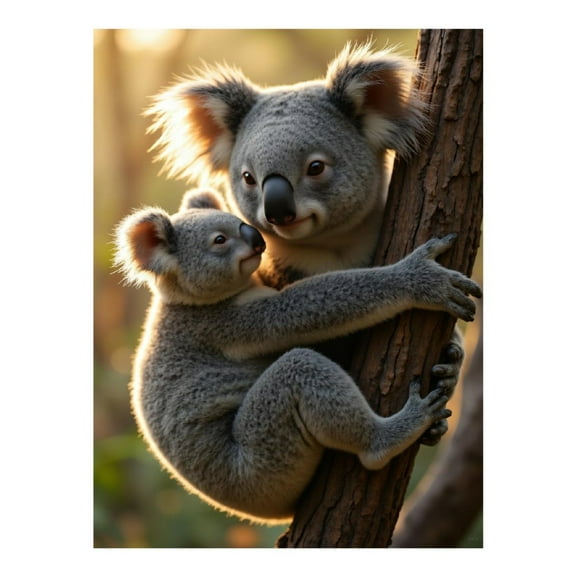 Diamond Art Kit for Adults, Koala Mother Tree Hugging Diamond Painting for Adults Beginners, 5D DIY Diamond Art Painting Kits, Colorful Diamond Painting Craft for Home Decor 12x16