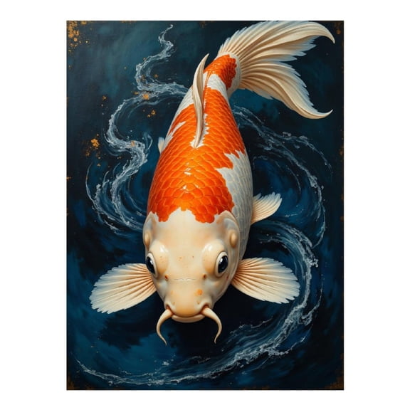 Diamond Art Kit for Adults, Koi Fish Art In Swirling Waters Diamond Painting for Adults Beginners, DIY Diamond Art Painting Kits, 5D Diamond Painting Crafts for Home Decor 12x16 Frameless