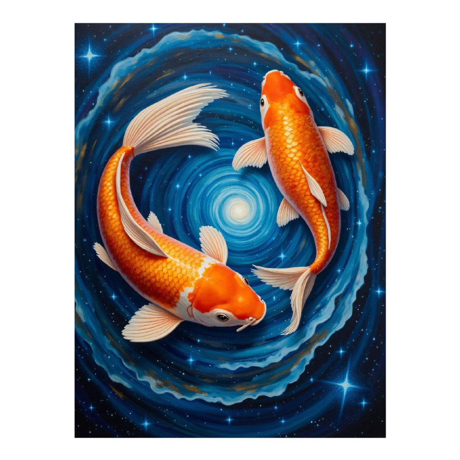 Diamond Art Kit for Adults, Koi Fish Cosmic Swirl Diamond Painting