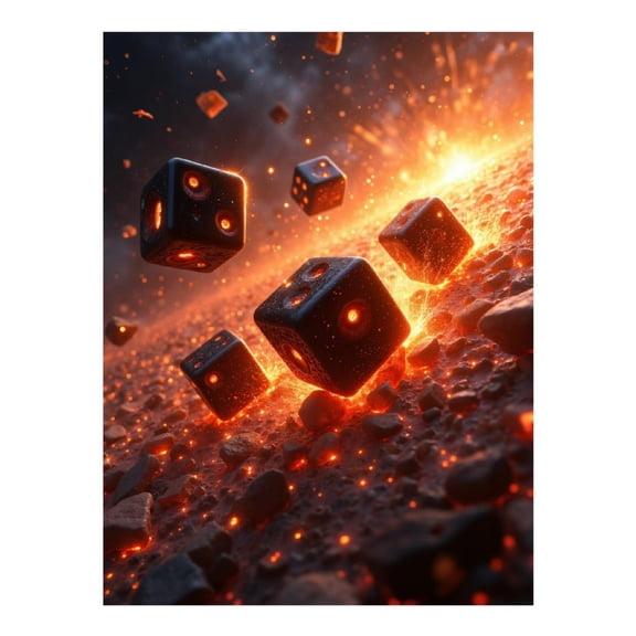 Diamond Art Kit for Adults, Lava Dice Explosion Dynamic Scene Diamond Painting for Adults Beginners, 5D DIY Diamond Art Painting Kits, Colorful Diamond Painting Craft for Home Decor 12x16