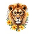 thumbnail image 1 of Diamond Art Kit for Adults, Lion Glasses Floral Portrait Diamond Painting for Adults Beginners, DIY Diamond Art Painting Kits, 5D Diamond Painting Crafts for Home Decor 12x16 Frameless, 1 of 7