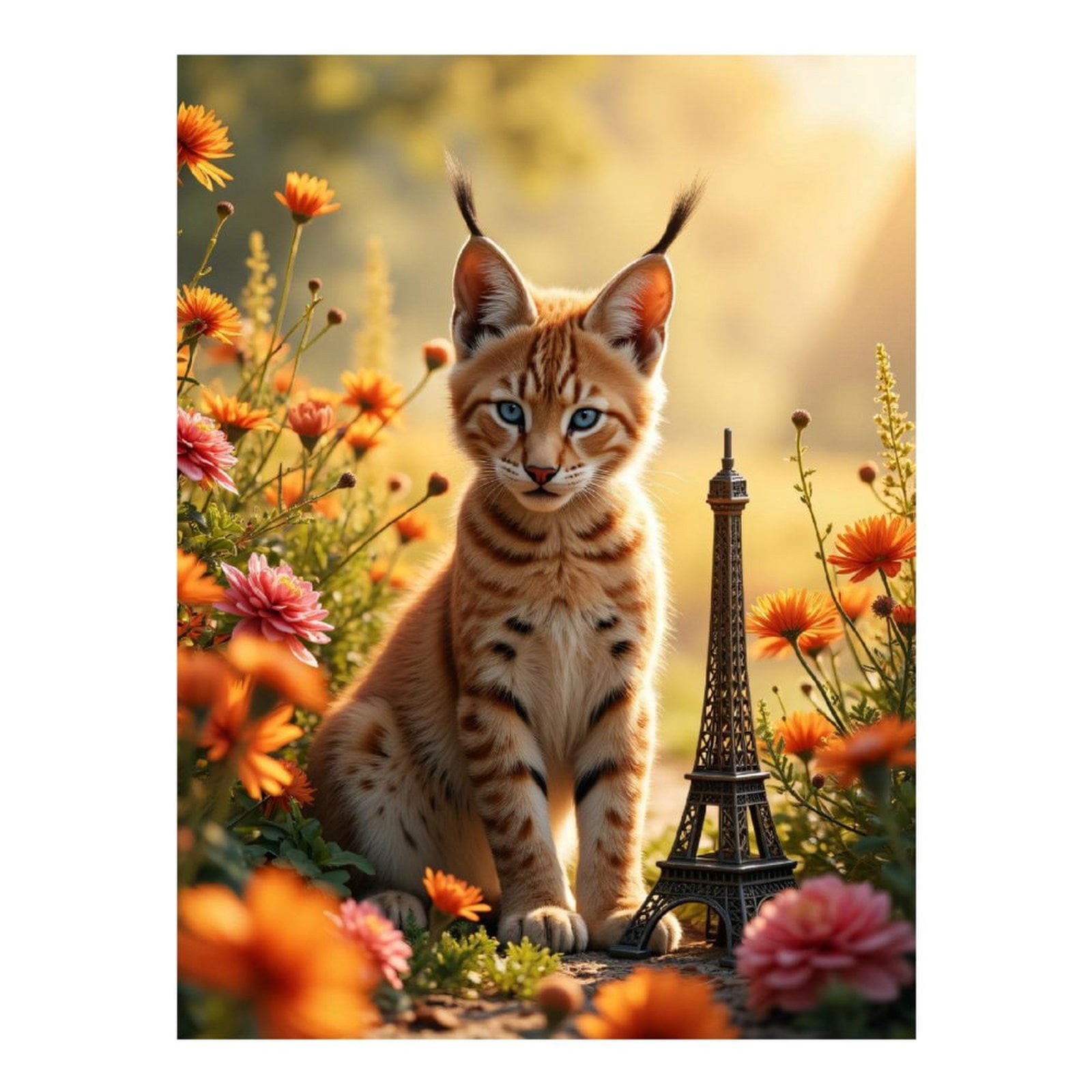 Diamond Art Kit for Adults, Lynx Nature Flowers Miniature Tower Diamond Painting for Adults Beginners, 5D DIY Diamond Art Painting Kits, Colorful Diamond Painting Craft for Home Decor 12x16