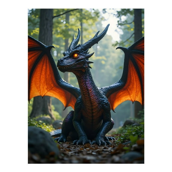Diamond Art Kit for Adults, Majestic Forest Creature Fantasy Dragon Diamond Painting for Adults Beginners, 5D DIY Diamond Art Painting Kits, Colorful Diamond Painting Craft for Home Decor 12x16