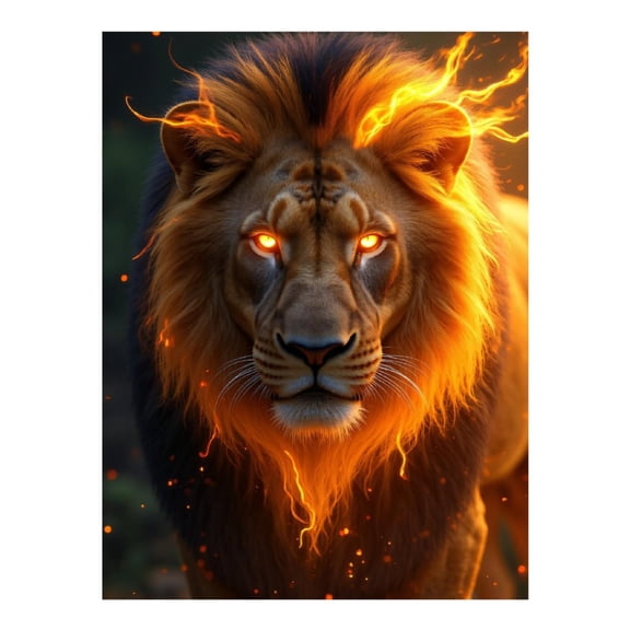 Diamond Art Kit for Adults, Majestic Glowing Lion Portrait Diamond Painting for Adults Beginners, DIY Diamond Art Painting Kits, 5D Diamond Painting Crafts for Home Decor 12x16 Frameless