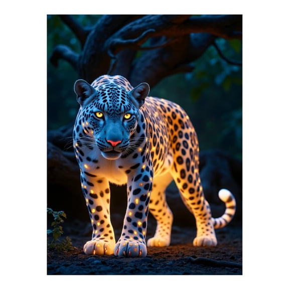 Diamond Art Kit for Adults, Majestic Illuminated Panther Diamond Painting for Adults Beginners, 5D DIY Diamond Art Painting Kits, Colorful Diamond Painting Craft for Home Decor 12x16