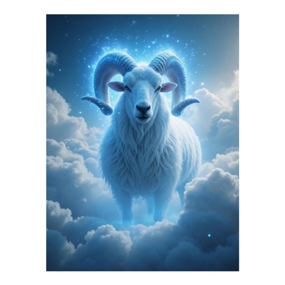 Diamond Art Kit for Adults, Majestic Ram Cloudy Sky Diamond Painting for Adults Beginners, DIY Diamond Art Painting Kits, 5D Diamond Painting Crafts for Home Decor 12x16 Frameless
