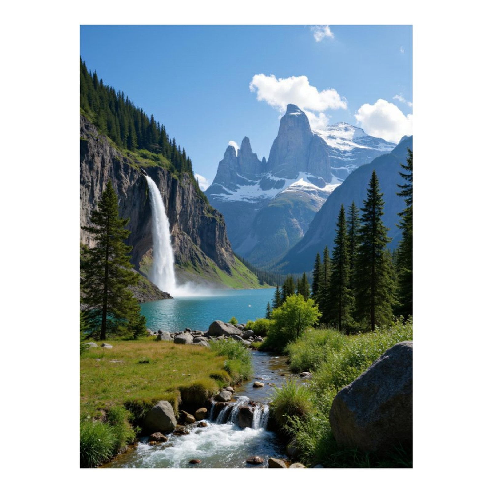 Diamond Art Kit for Adults, Majestic Waterfall Mountain Landscape Diamond Painting for Adults Beginners, DIY Diamond Art Painting Kits, 5D Diamond Painting Crafts for Home Decor 12x16 Frameless