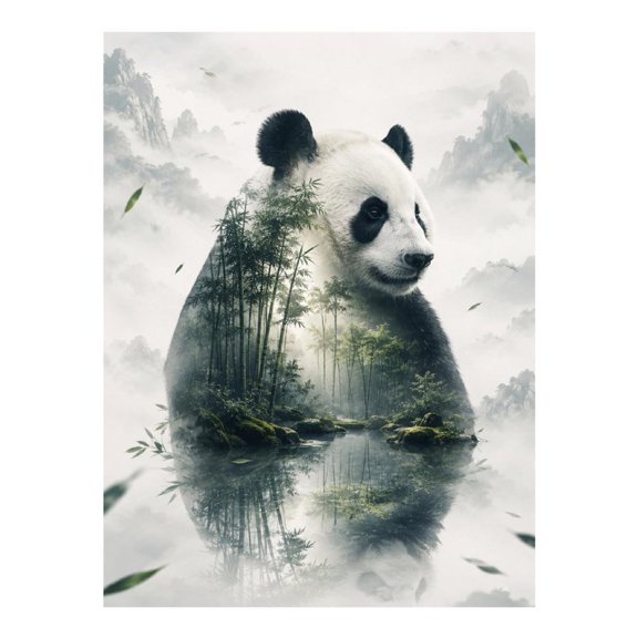 Diamond Art Kit for Adults, Misty Panda Grove Diamond Painting for Adults Beginners, 5D DIY Diamond Art Painting Kits, Colorful Diamond Painting Craft for Home Decor 12x16