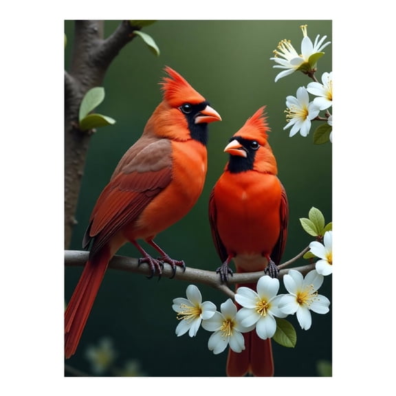 Diamond Art Kit for Adults, Modern Cardinal Bird Red Print No.56 Diamond Painting for Adults Beginners, 5D DIY Diamond Art Painting Kits, Colorful Diamond Painting Craft for Home Decor 12x16