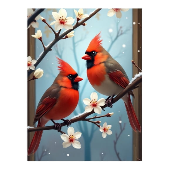Diamond Art Kit for Adults, Modern Cardinal Bird Red Print No.57 Diamond Painting for Adults Beginners, 5D DIY Diamond Art Painting Kits, Colorful Diamond Painting Craft for Home Decor 12x16